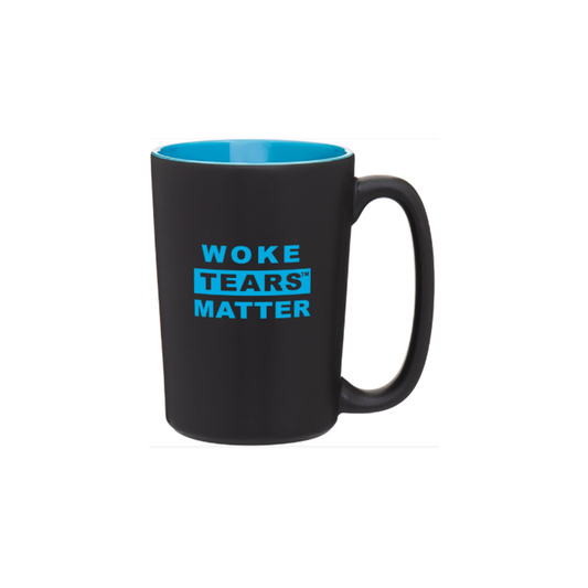 If Woke Tears Matter, Do ALL Tears Matter? - 12 oz Coffee Mug (Black Matte/Blue Inside)