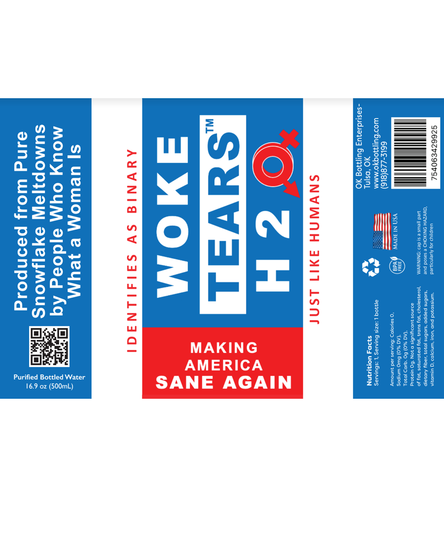 "Woke Tears Binary H2O" 6-, 12-, and 24-pack (no additional shipping fee)