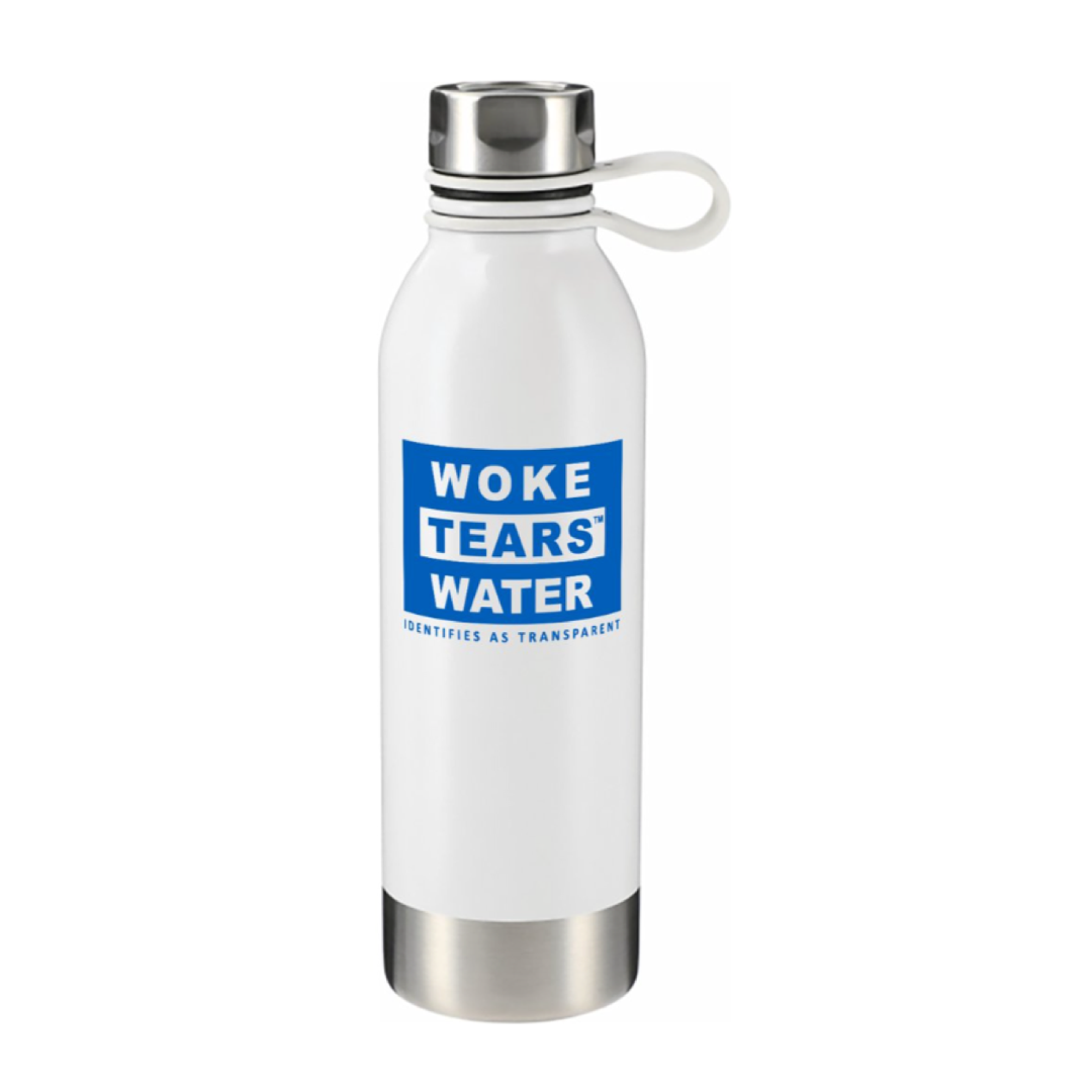 Woke Tears Water - Bullet Perth 25oz Stainless Sports Bottle - White